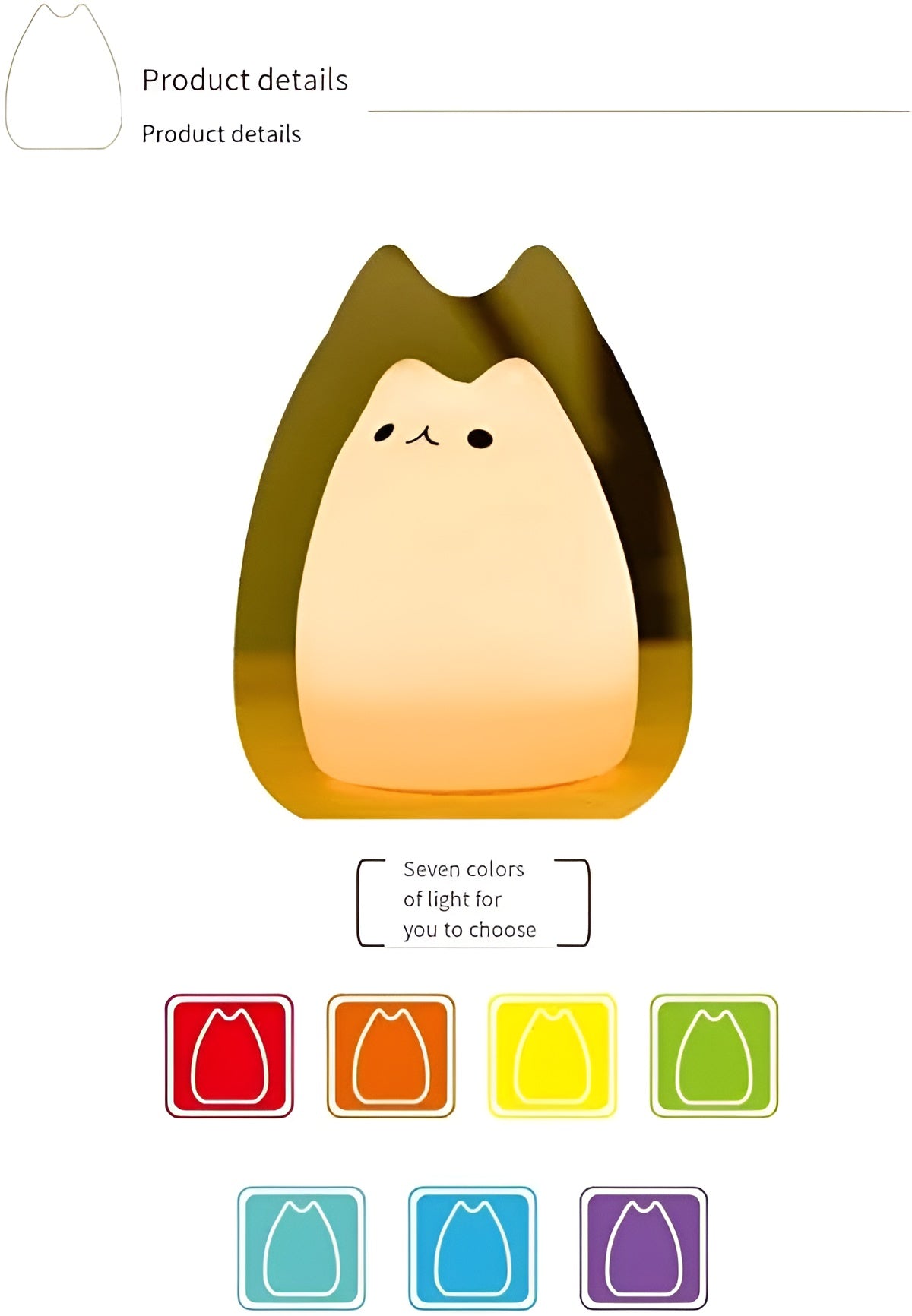 DreamyCat - Silicone Cat Night Light for Kids' Bedroom