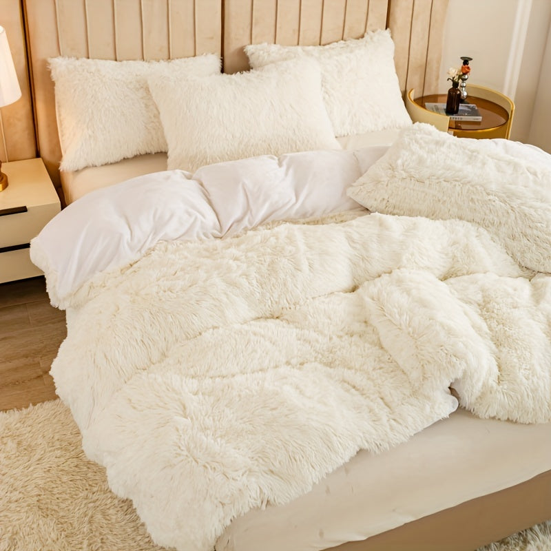 IndulgeNest - Ultra Soft Plush Duvet Cover Set with Zip Closure