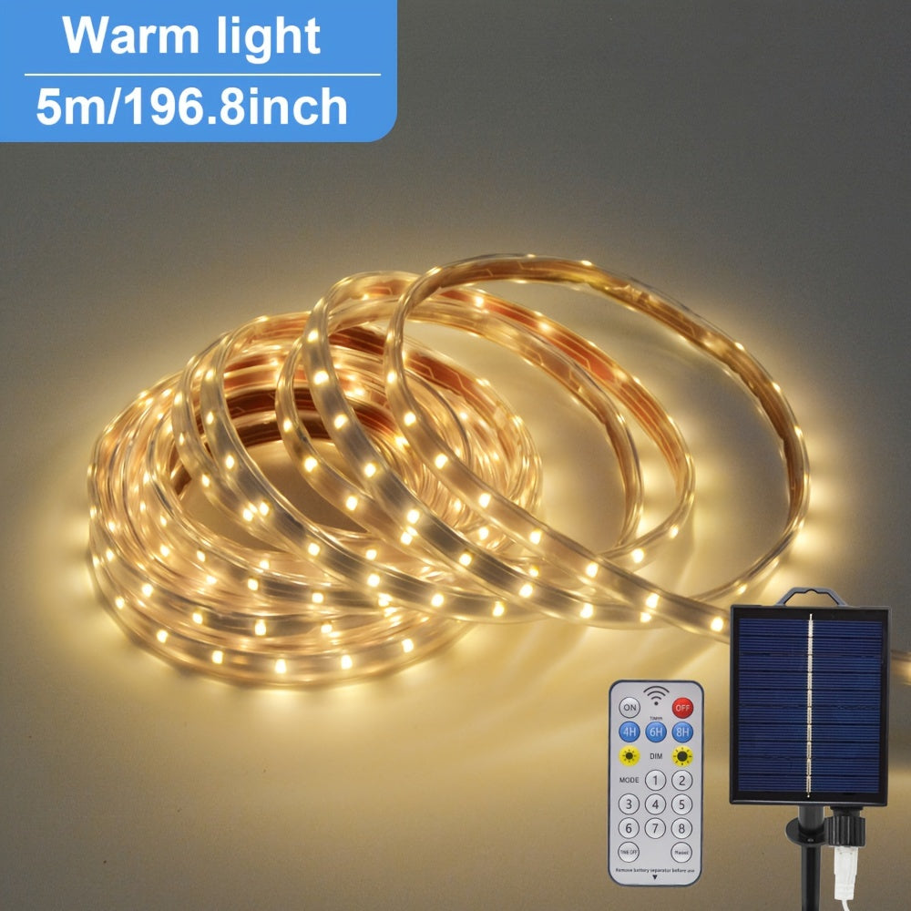 SolarFlex Light - Flexible Solar LED Strip with Remote Control for Outdoor Use