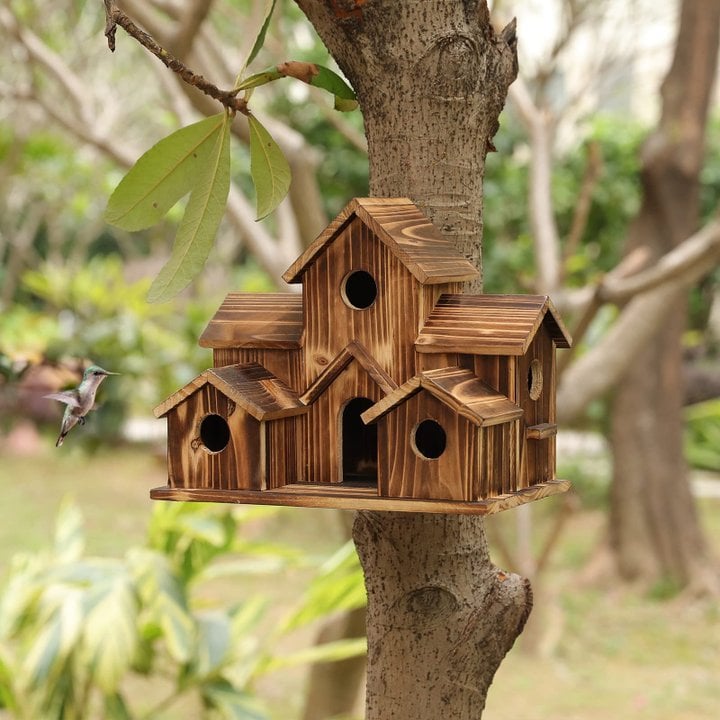 NatureNest - Nichoir en bois fait main pour oiseaux du jardin