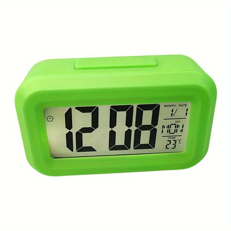 SmartAlarm Clock - Compact LCD Alarm Clock with Music Alarm and Temperature