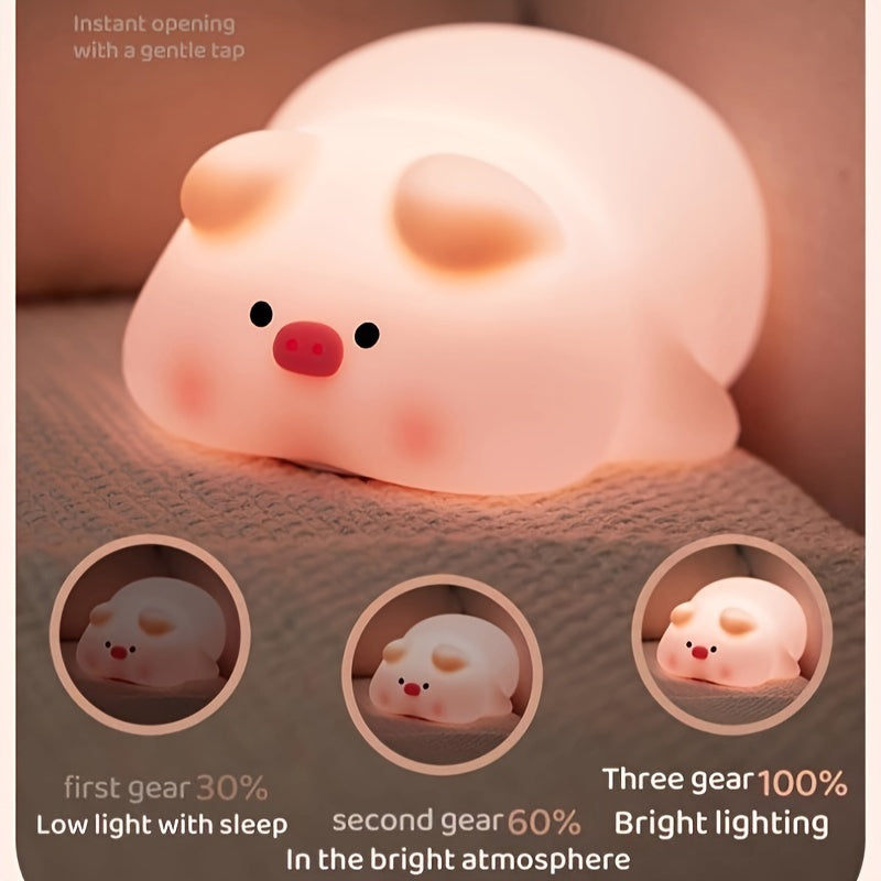 Oswinkle - Pink Pig LED Night Light for Kids