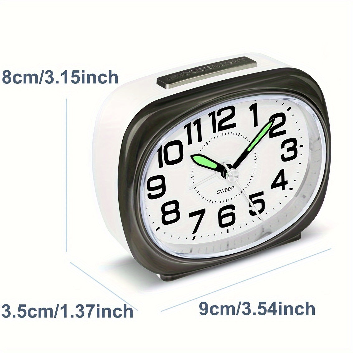 TravelTime - Silent Travel Alarm Clock with LED Night Light