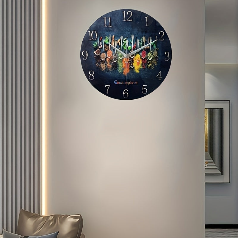 SpiceTime Clock - Silent Wall Clock with Aromatic Herb Design
