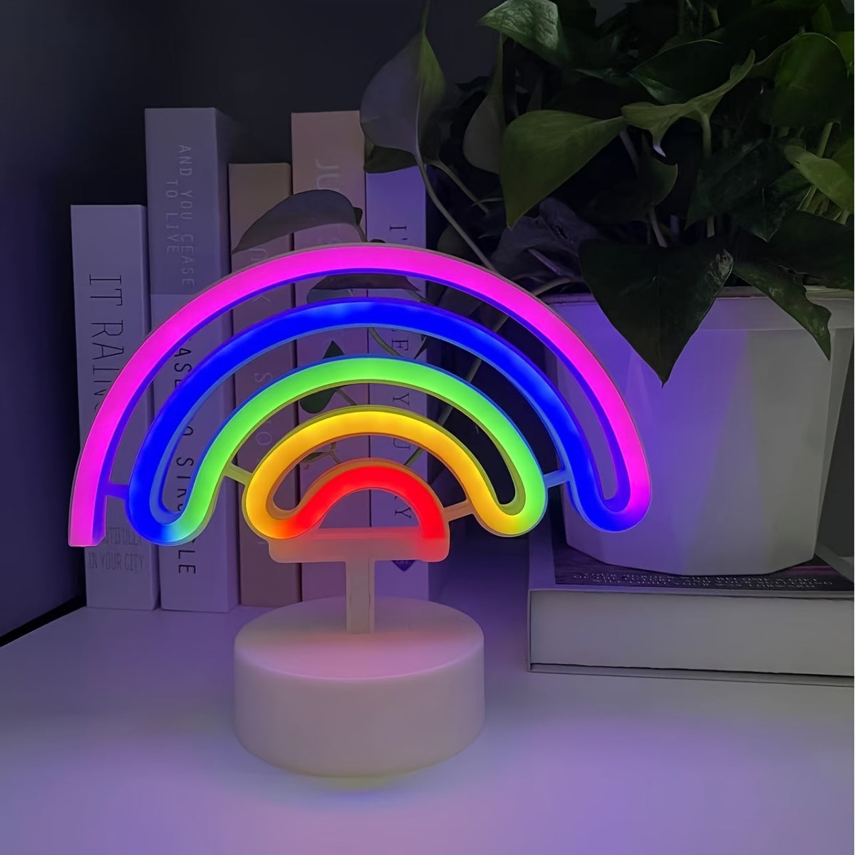 RainbowGlow - Modern Rainbow Neon Lamp with Stand