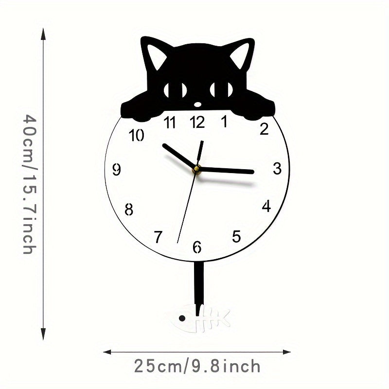 SwingCat Clock - Cartoon Cat Wall Clock