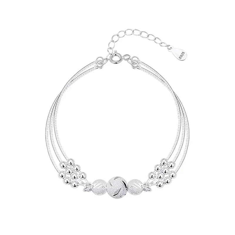 Bracelet Argent Perles Élégant Réglable - S925