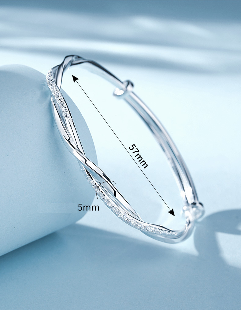 Bracelet Torsadé Argent 925 - Design Géométrique