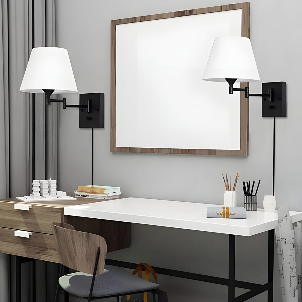 SwingLight - Adjustable Wall Sconce with Linen Shade