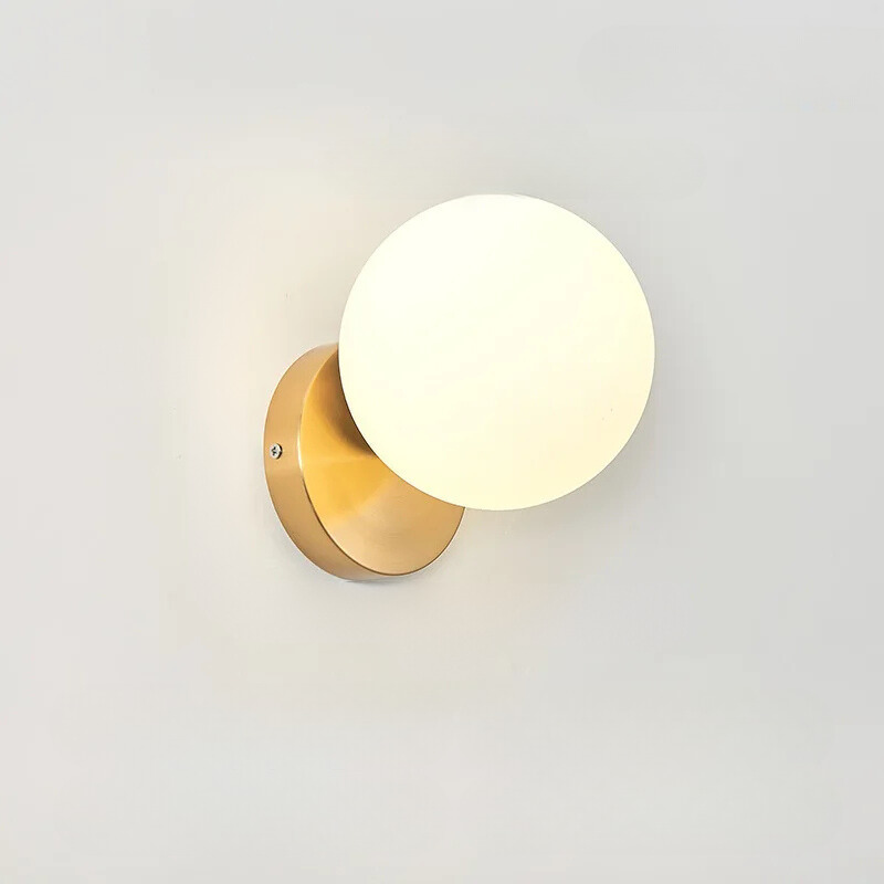 GleamGold - Elegant Gold Glass Wall Sconce