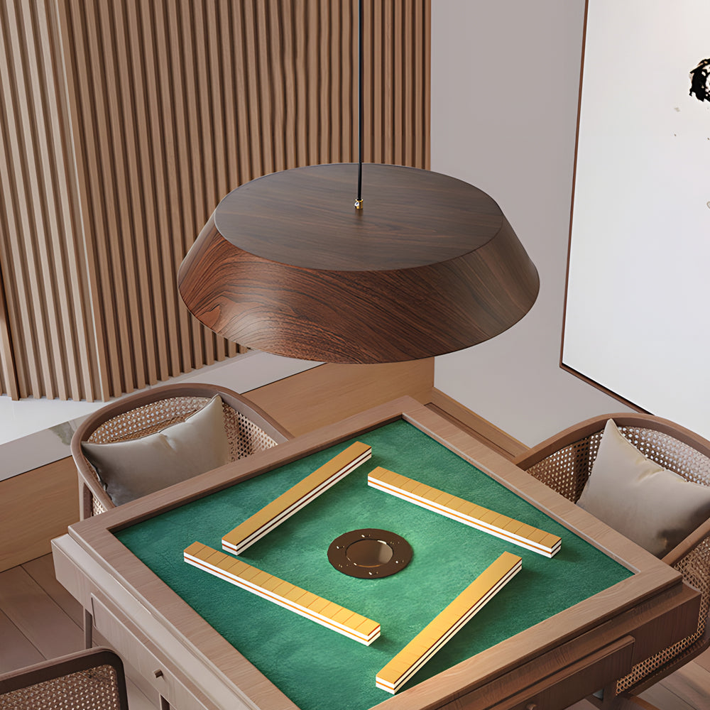 HarmonyGlow Pendant - Japanese-Inspired Wooden LED Light