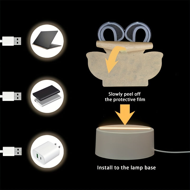 Dulcette - Modern Acrylic 3D LED Table Lamp