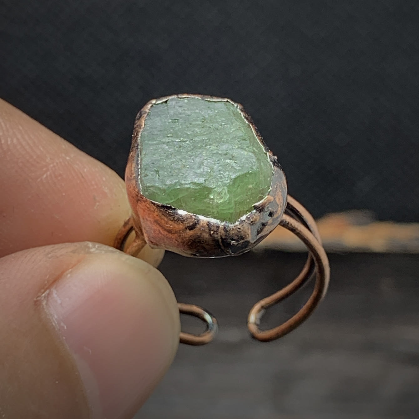 Selina - Bague pierre de naissance naturelle brute réglable