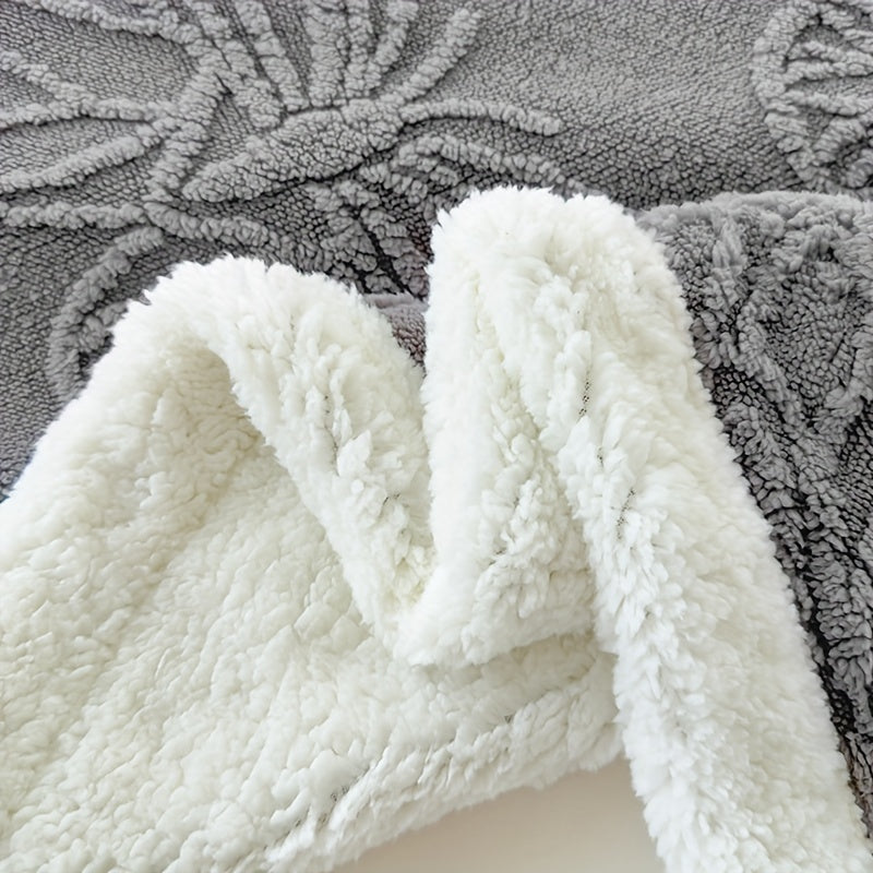 Cozy Luxe - Soft Thick Fleece Throw with Butterfly Embroidery