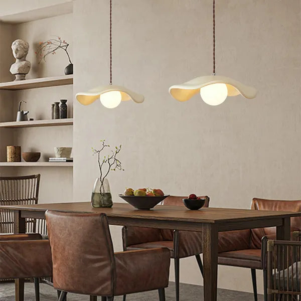 Lotus Leaf Pendant Light - Wabi Sabi Lamp for a Serene Dining Room