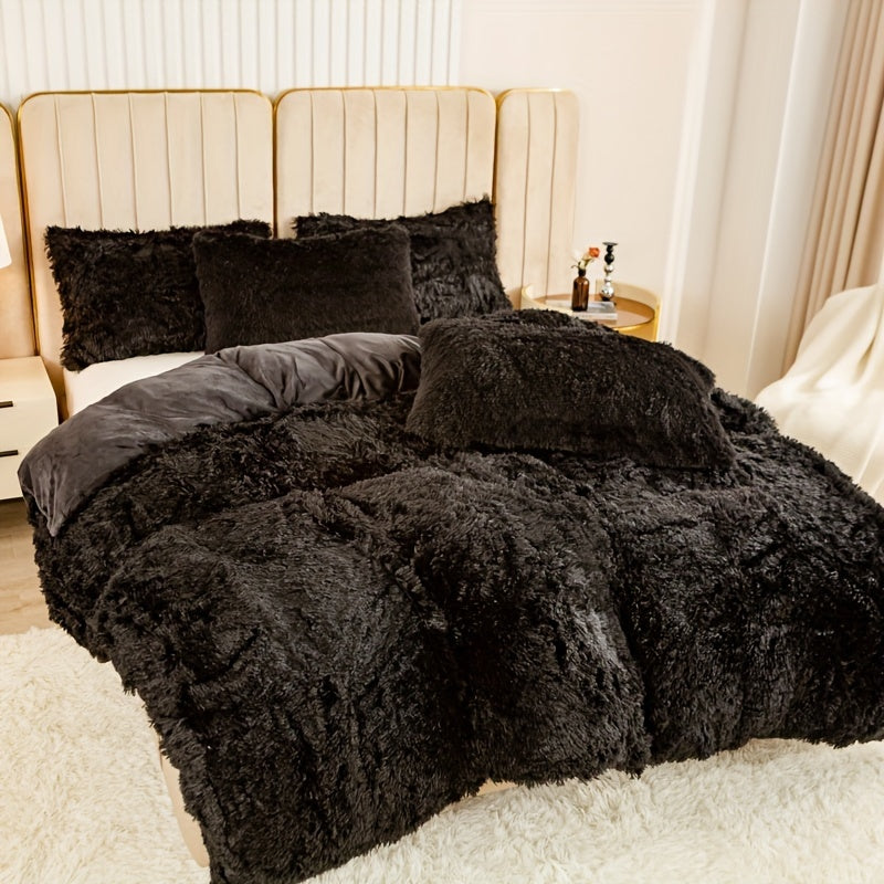 IndulgeNest - Ultra Soft Plush Duvet Cover Set with Zip Closure