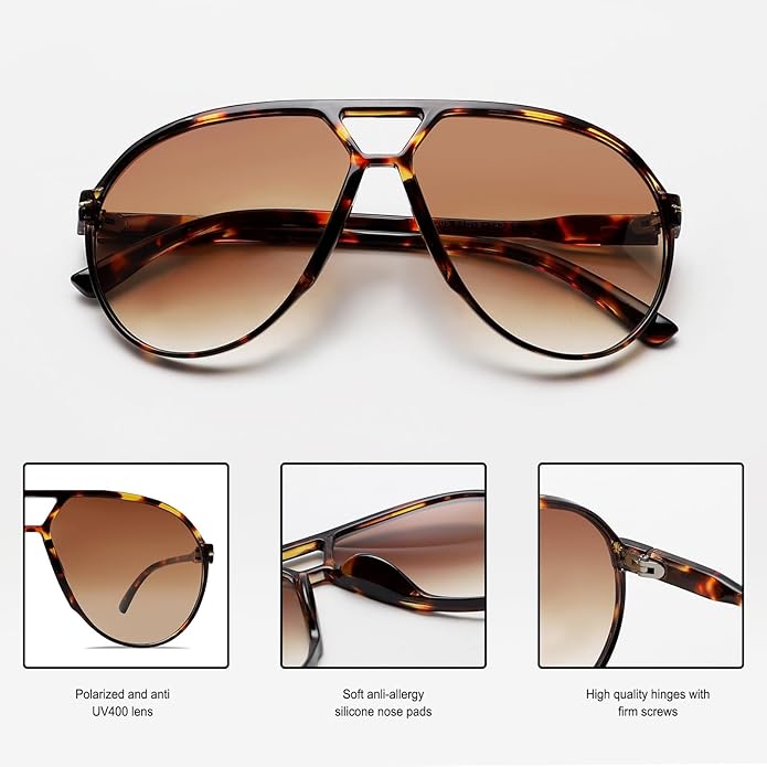 AmaraVision - Lunettes de Soleil Aviateur Rétro
