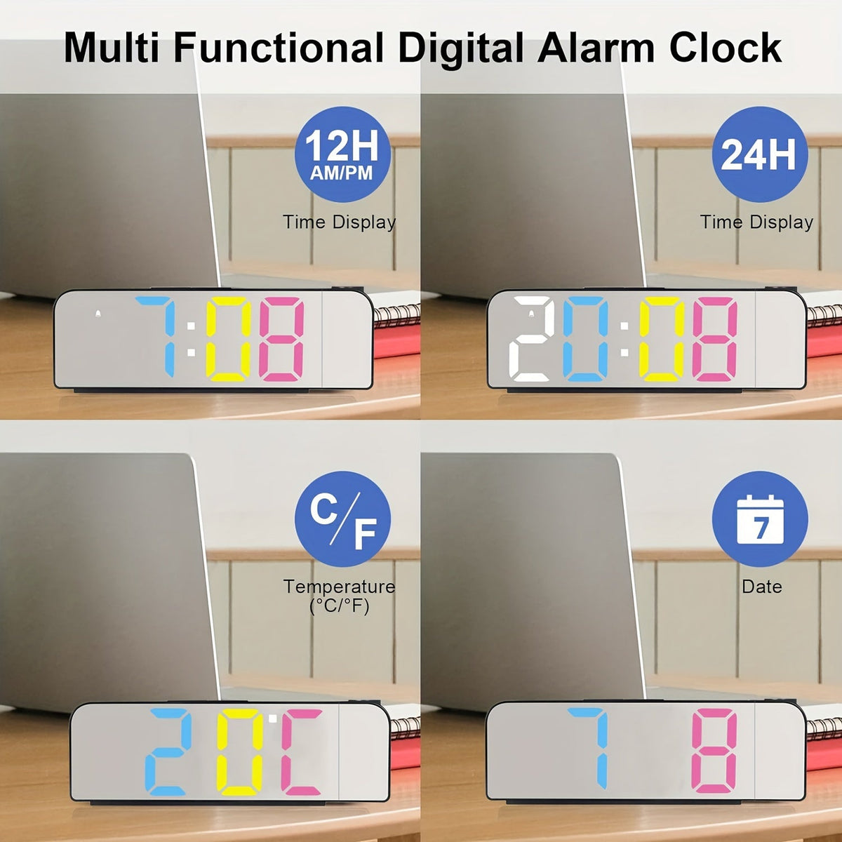 ProjectTime - LED Projection Digital Alarm Clock with Mirror Screen