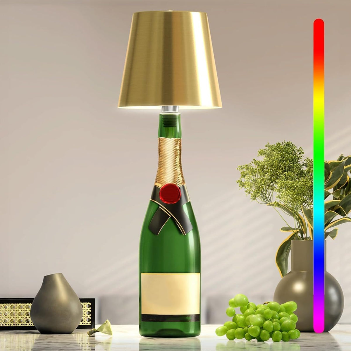 EmberGlow - Wireless Bottle Lamp with Touch Control and USB Charging