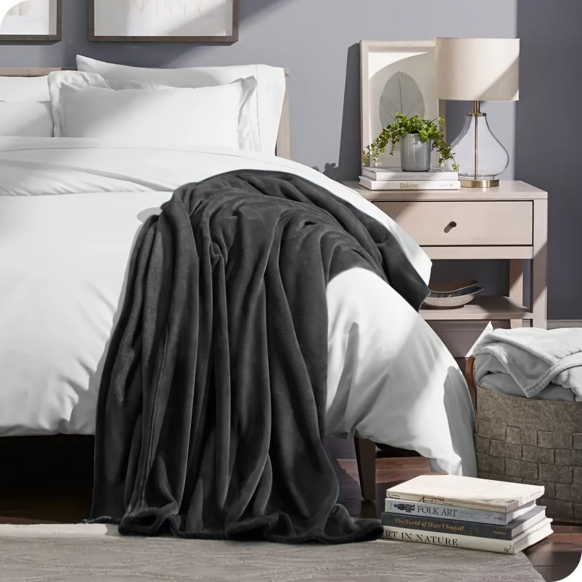 AlbaNest - Soft Flannel Fleece Throw for Sofa and Bed