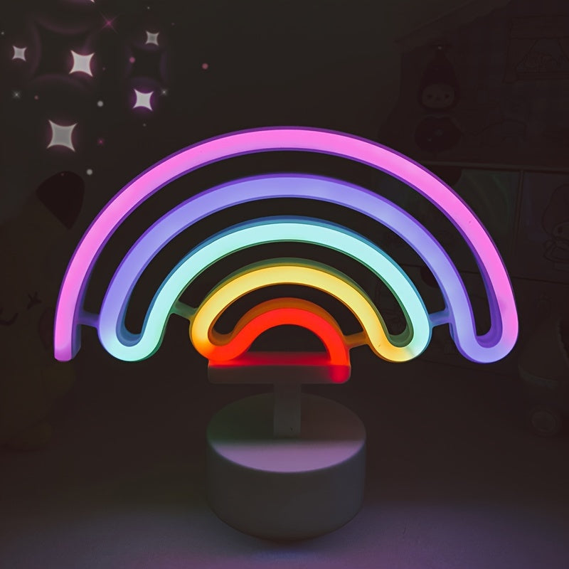 RainbowGlow - Modern Rainbow Neon Lamp with Stand