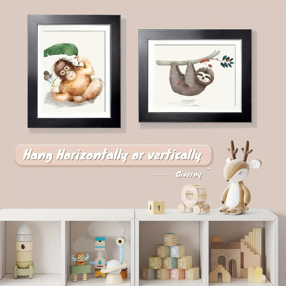 KidArtFrame - Wooden Kids Photo Frame with Front Opening