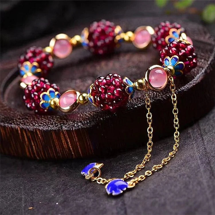 Selina - Bracelet en grenat naturel, amour et guérison