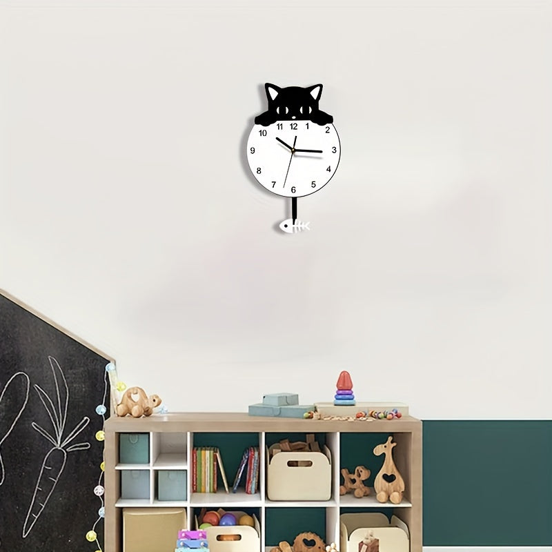 SwingCat Clock - Cartoon Cat Wall Clock
