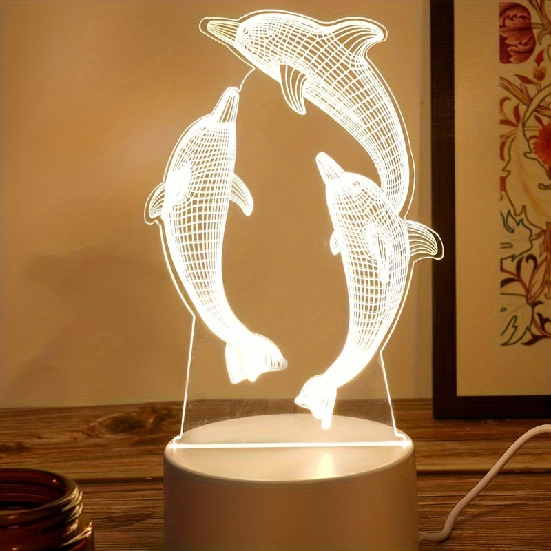 GeoDolphin - 3D Illusion LED Table Lamp