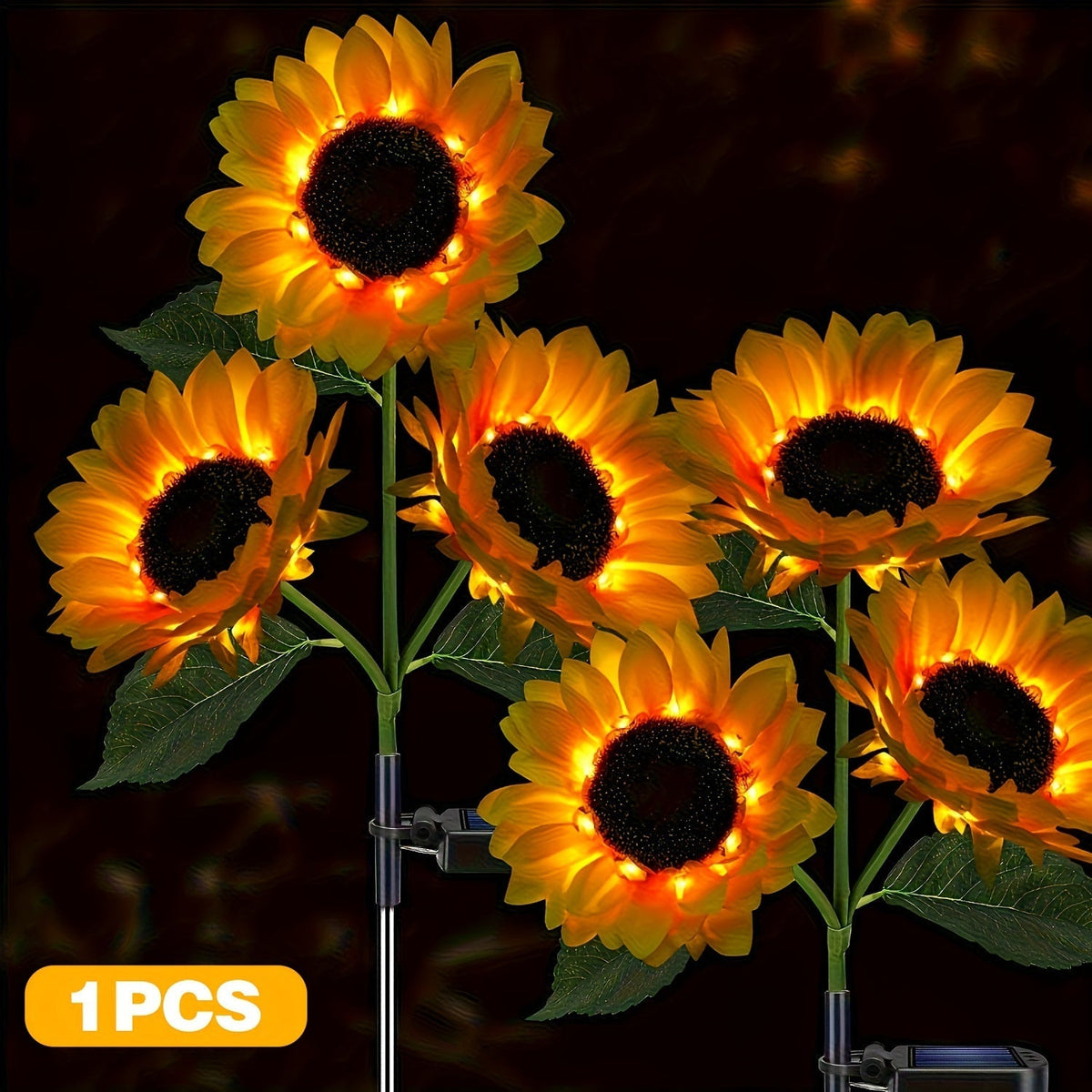 Wyldbloom - 3-Head Sunflower Solar Garden Lamp
