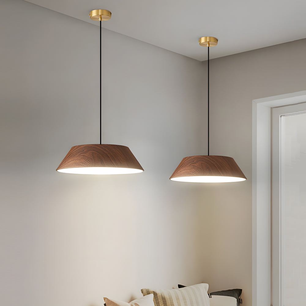 HarmonyGlow Pendant - Japanese-Inspired Wooden LED Light