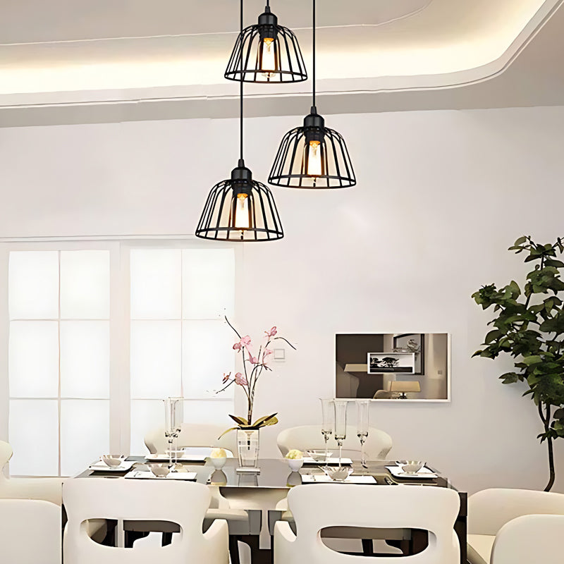 IronSphere Pendant - Black Industrial Iron Light for Modern Interiors