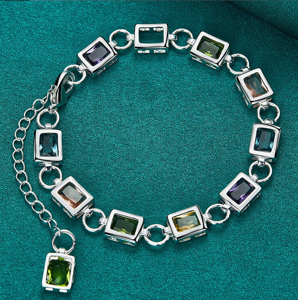 Bracelet Zirconia Multicolore Luxe - Argent 925