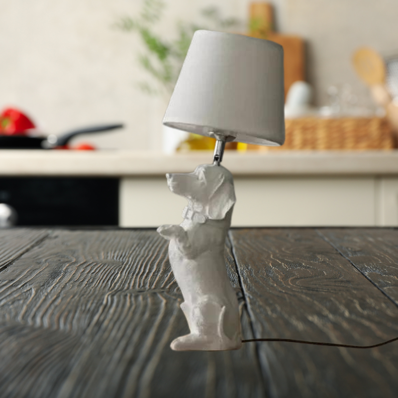 Playful Elegance - Art Deco Style Dog Table Lamp