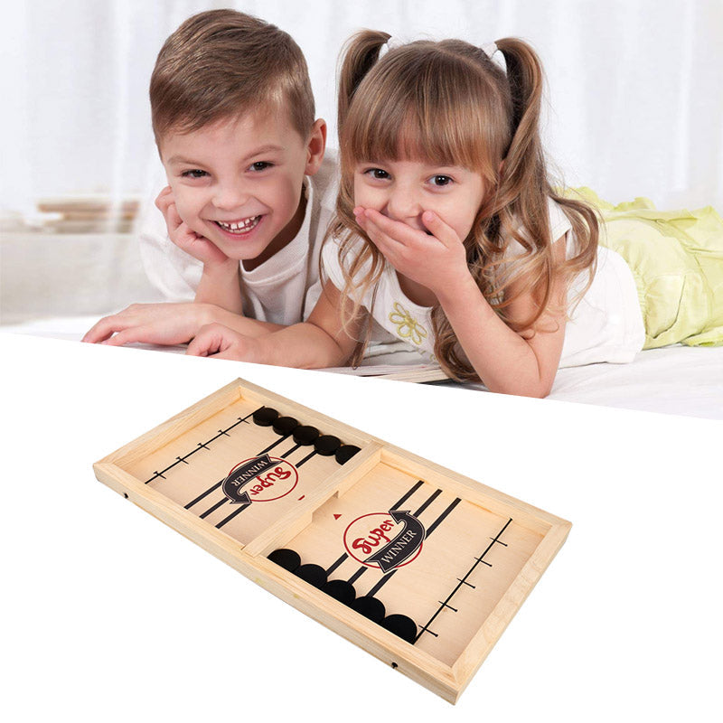 PlayFun - Reversible Double-Sided Sling Puck Board Game for the Family