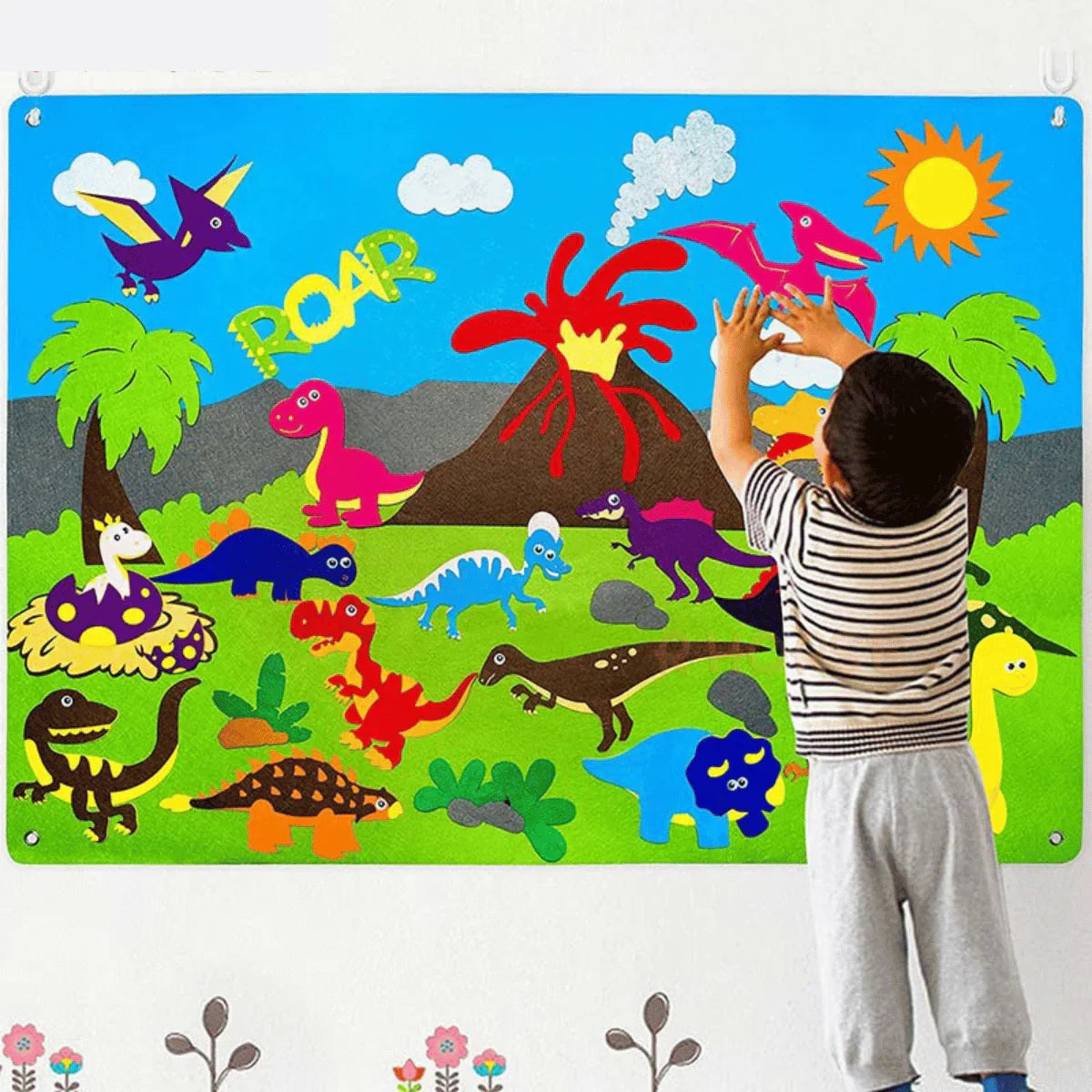 Nuvelli - Tableau en Feutre Animaux, Jeu Éducatif pour Enfants