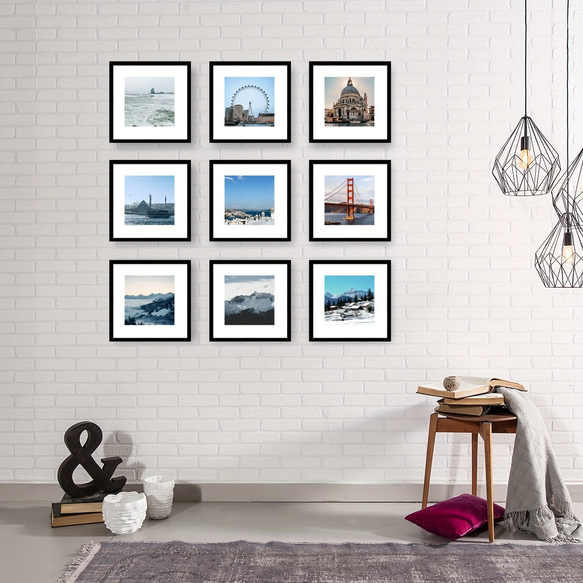 FotoFrame - Set of 3 Square Wooden Photo Frames