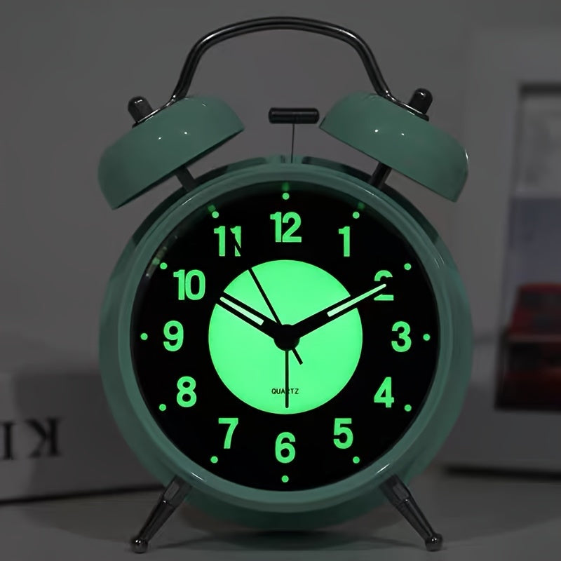 Nyctel - Silent Metal Alarm Clock with Luminous Hands