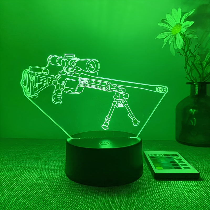 Mavrik - 3D LED Gun-Shaped Night Light with 16 Colors