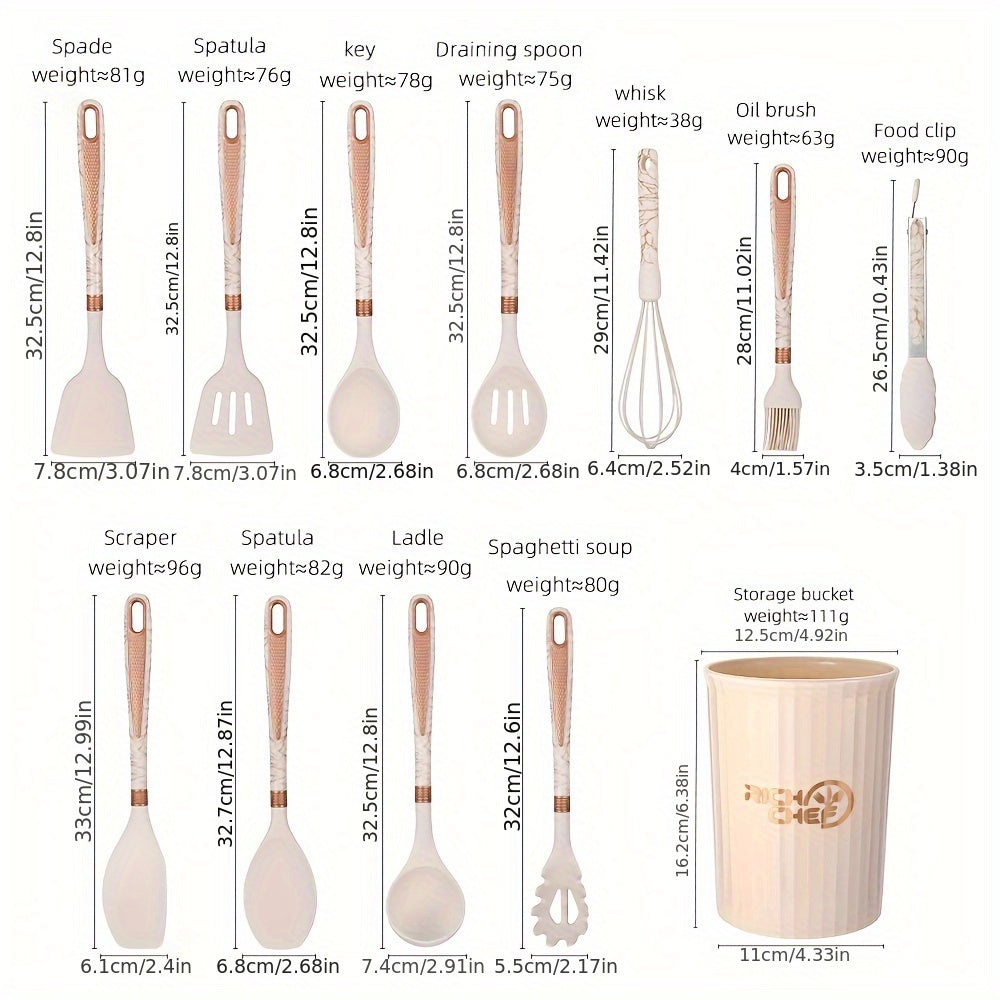 Premium Cooking - Silicone and Wood Kitchen Utensil Set