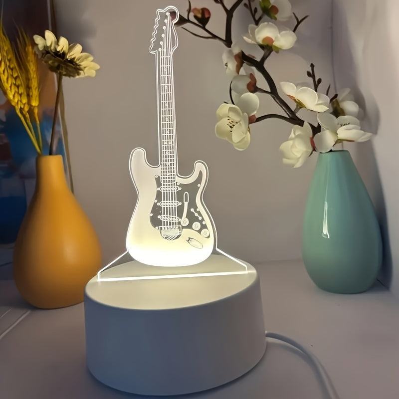 MusicGlow - 3D Guitar Night Light with Multicolor LED