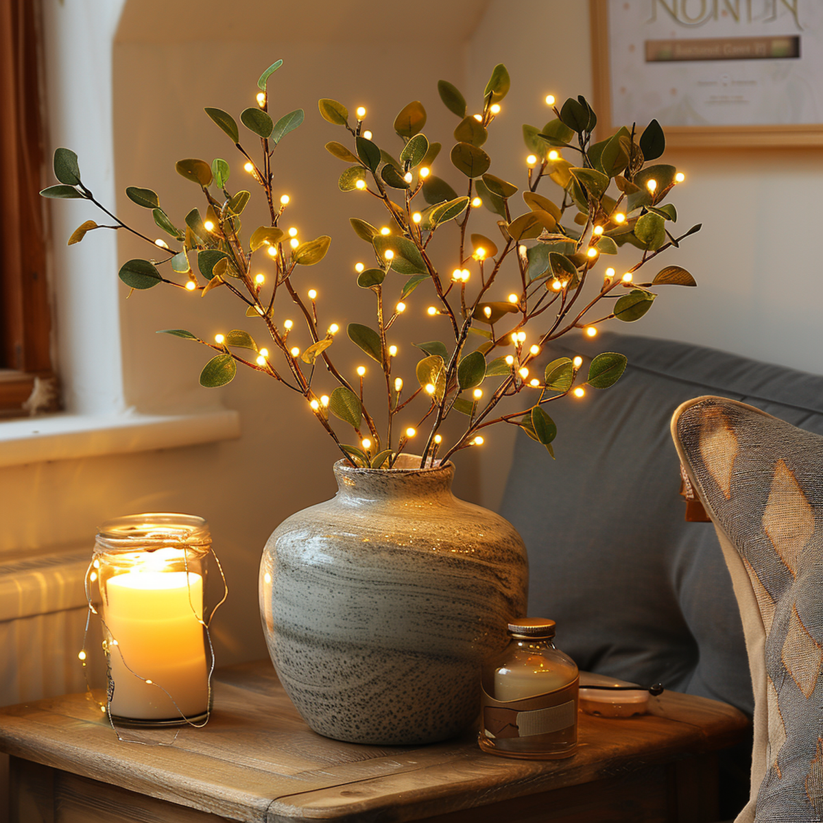 LumiVista - 70cm Olive Branch String Lights with 120 LED