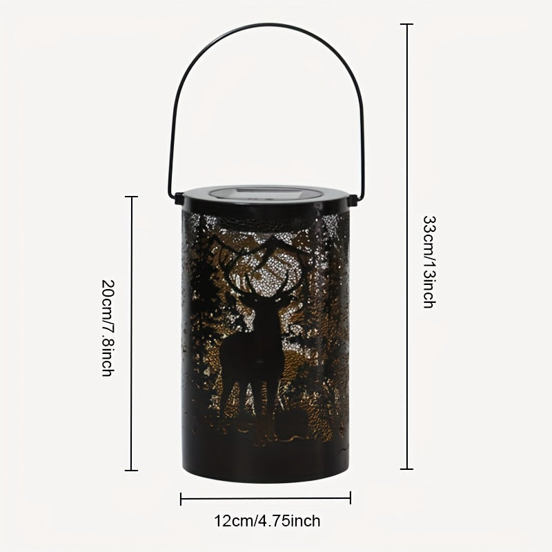 LumiGlow Lantern - Nature-Inspired Iron Solar Lantern