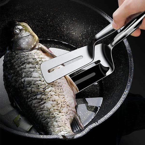 FlexiGrip - 2-in-1 Stainless Steel Spatula Tongs
