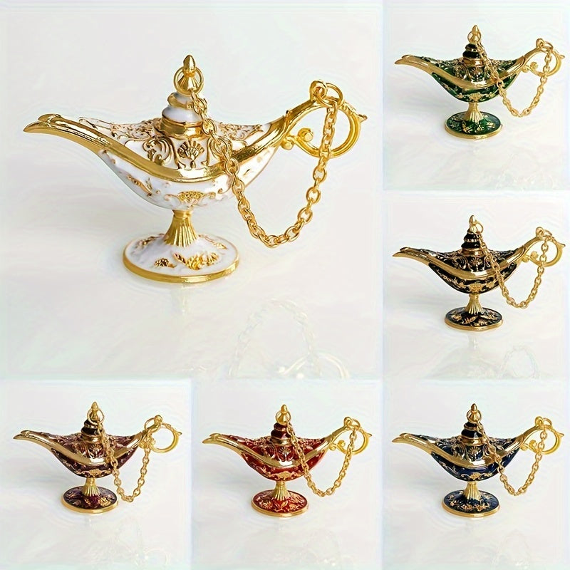 AladdinWish Lamp - Vintage Metal Oil Lamp for Oriental Decor