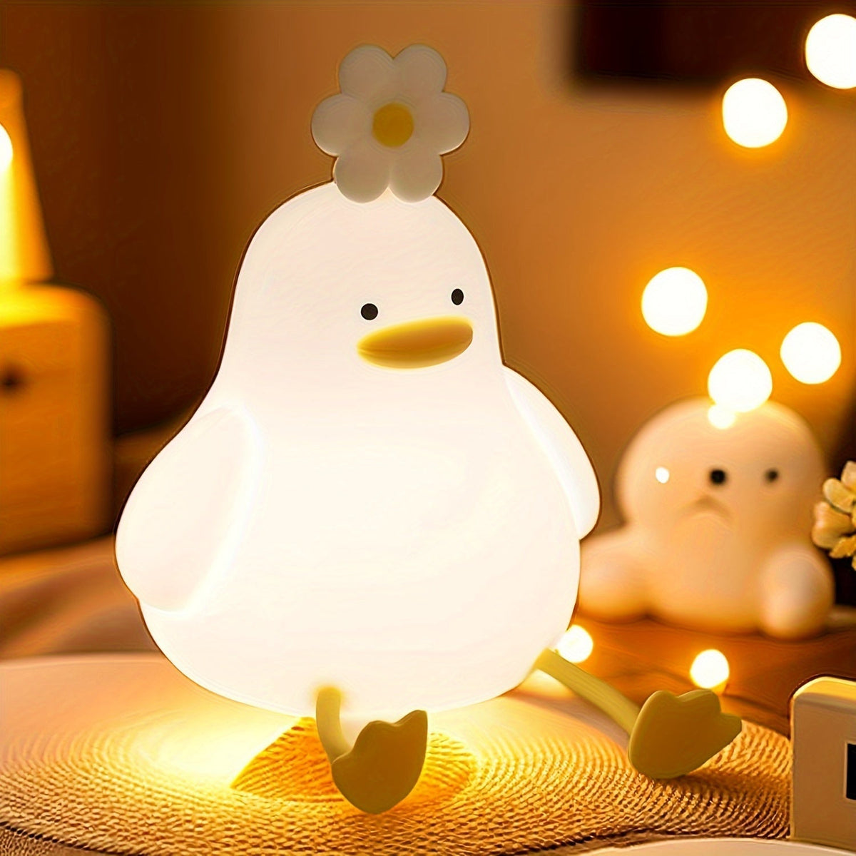 BloomDuck - Dimmable Silicone Night Light with Clap Control