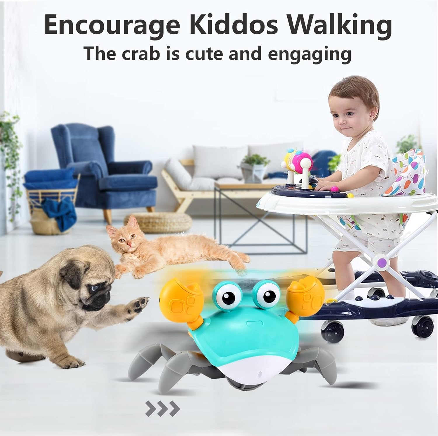 Crawling Crab - Musical Sensory Toy That Encourages Baby to Crawl