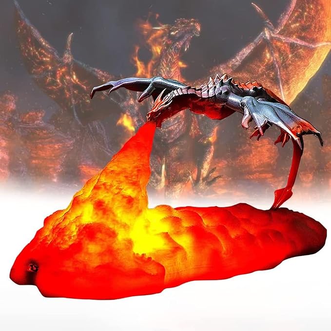 FireDragon Lamp - Rechargeable 3D Dragon Night Light for a Magical Ambiance