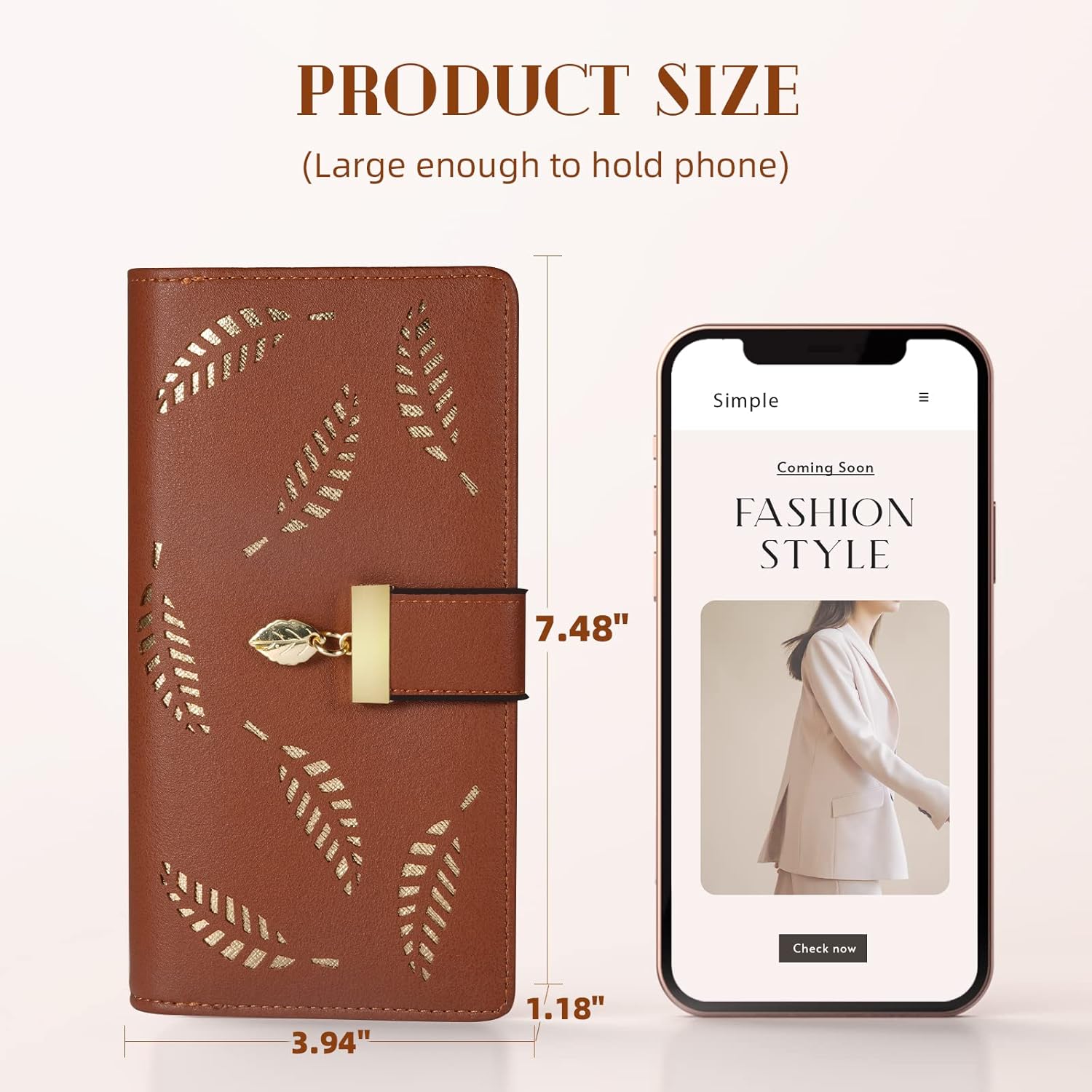 LeatherLeaf - Portefeuille Cuir Femme Raffiné