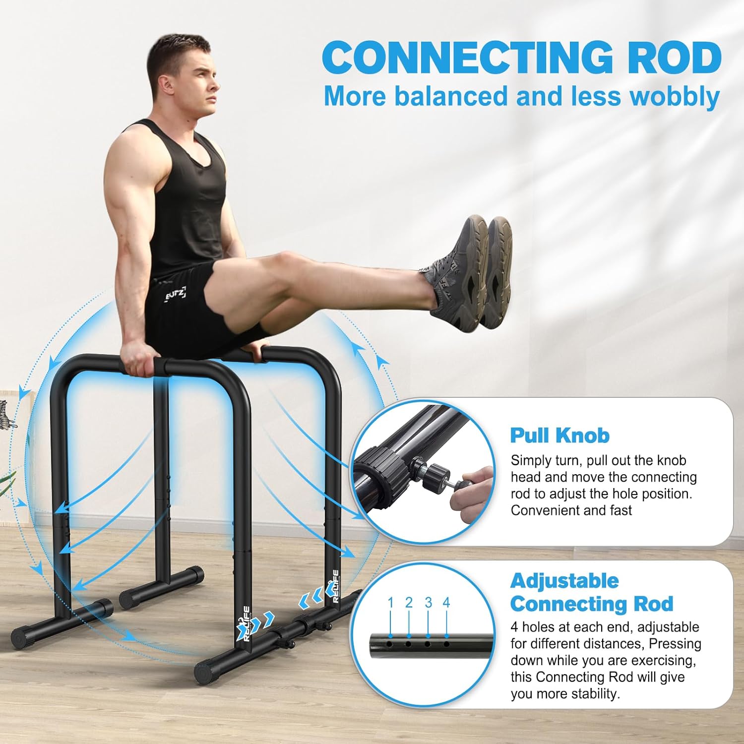 PowerDip - Station de dips robuste et support de pompes
